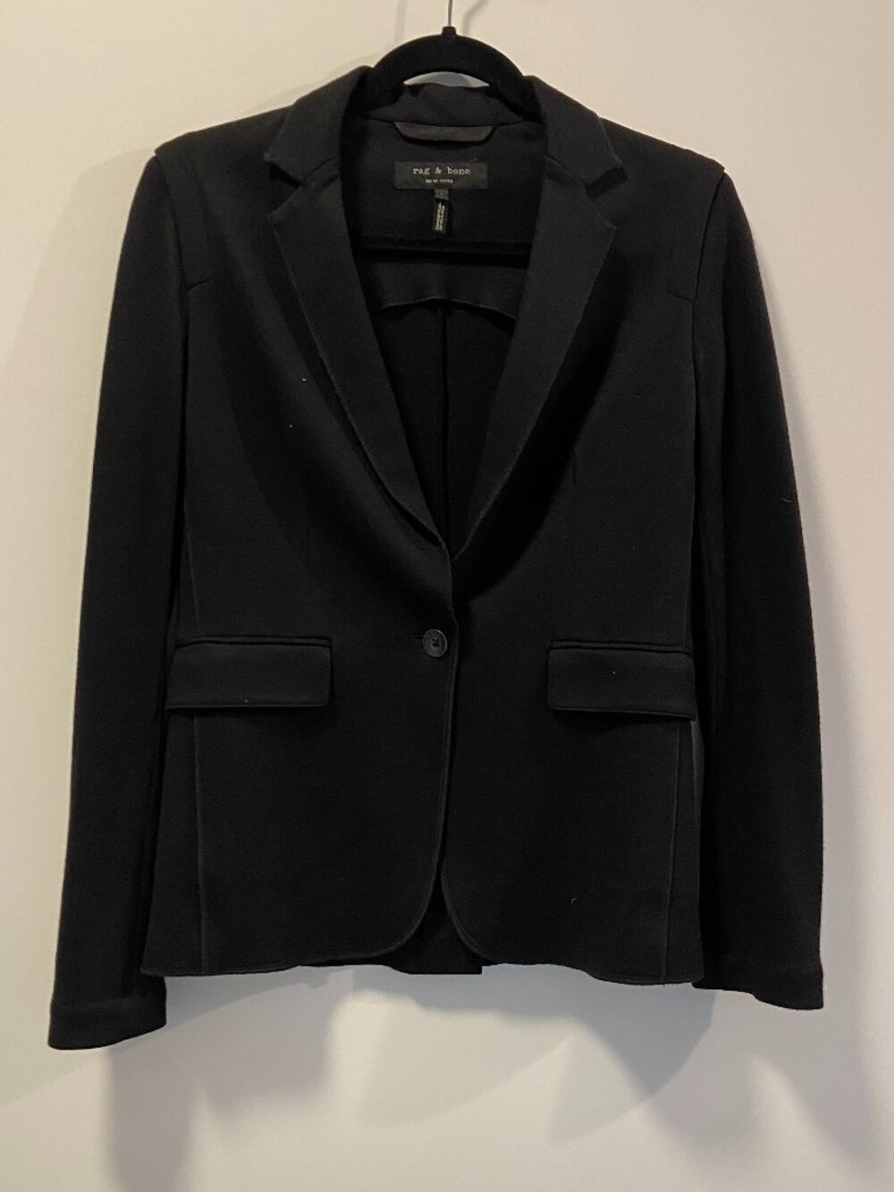 Rag & Bone Lexington Black Wool Blazer Size 4